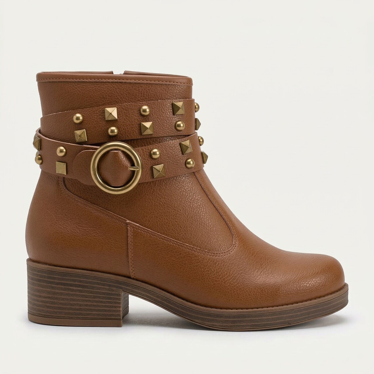 Bota Moleca Biker Cano Curto Caramelo
