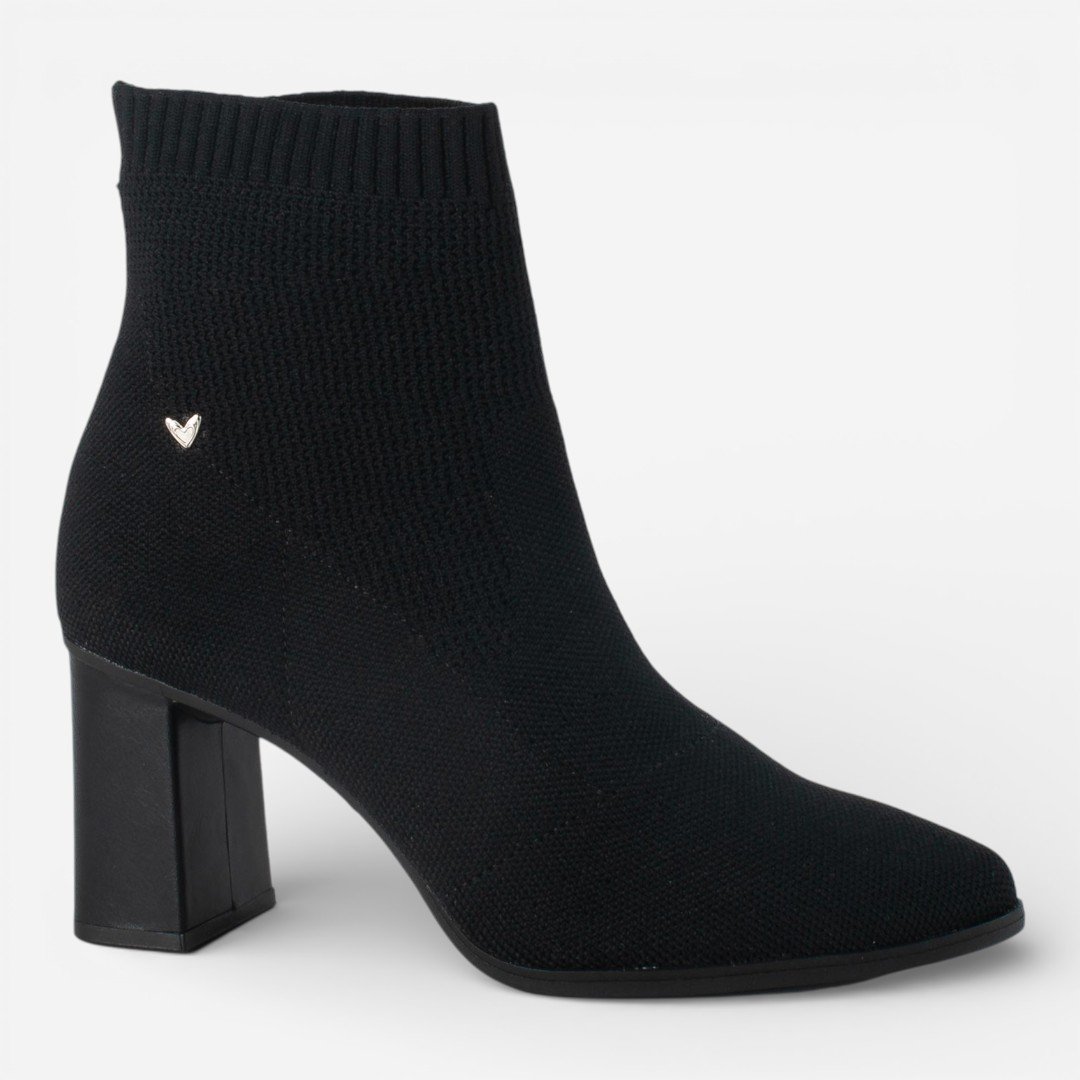 Bota Mississipi Cano Curto Malha Knit Preta