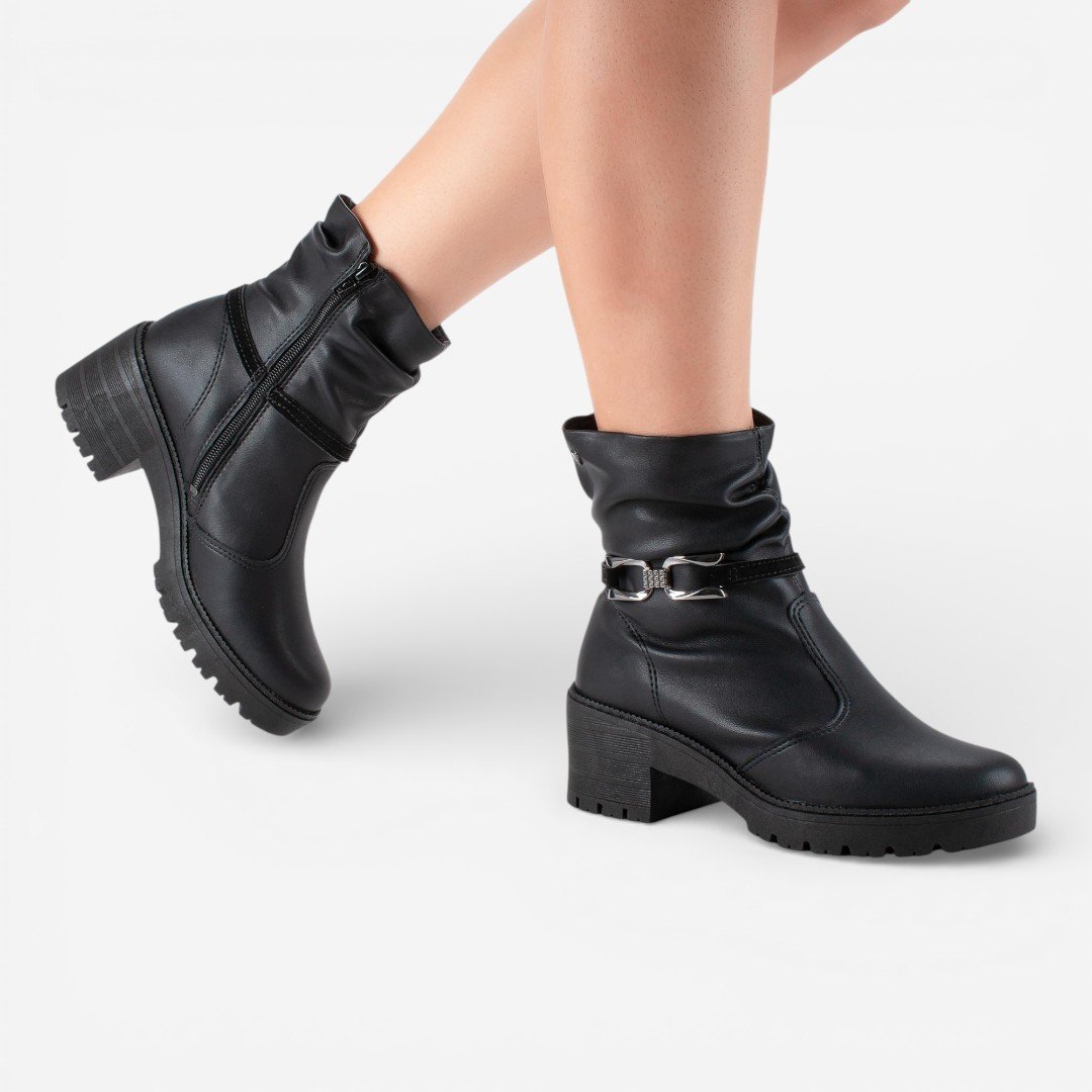 Bota Mississipi Cano Curto Preta Preto 8