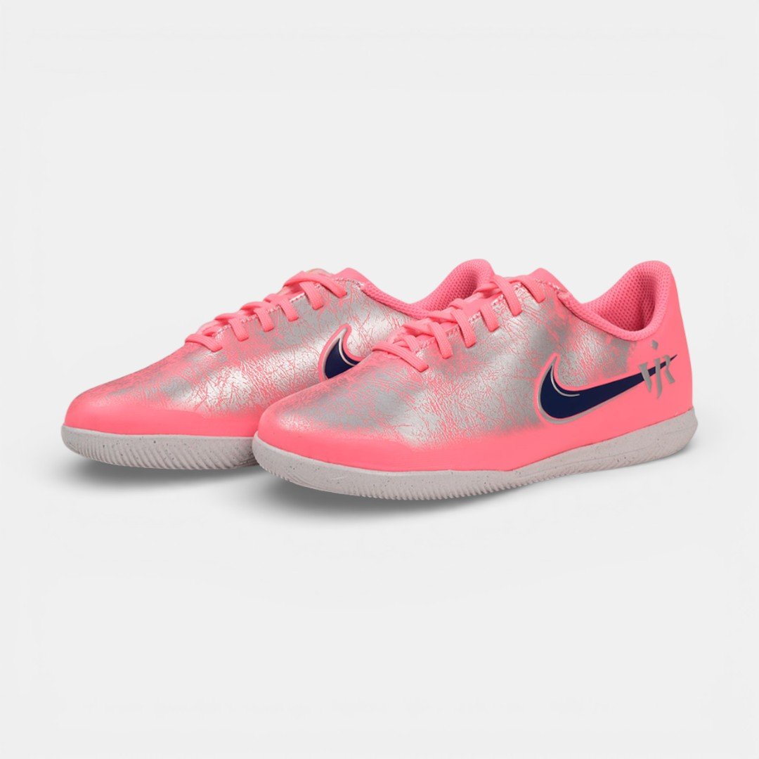 Chuteira Vini Jr Futsal Nike Mercurial Zoom Vapor 16 Club Infantil Rosa Rosa 2