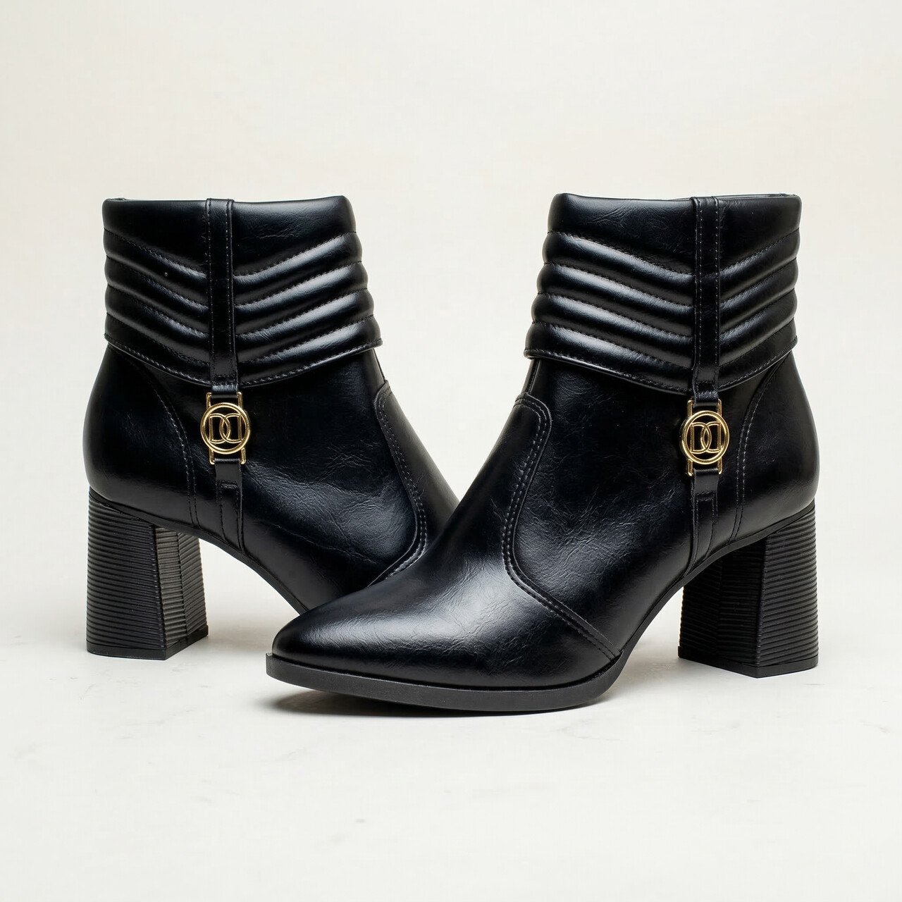 Bota Dakota Cano Curto Salto Bloco Preta Preto 3
