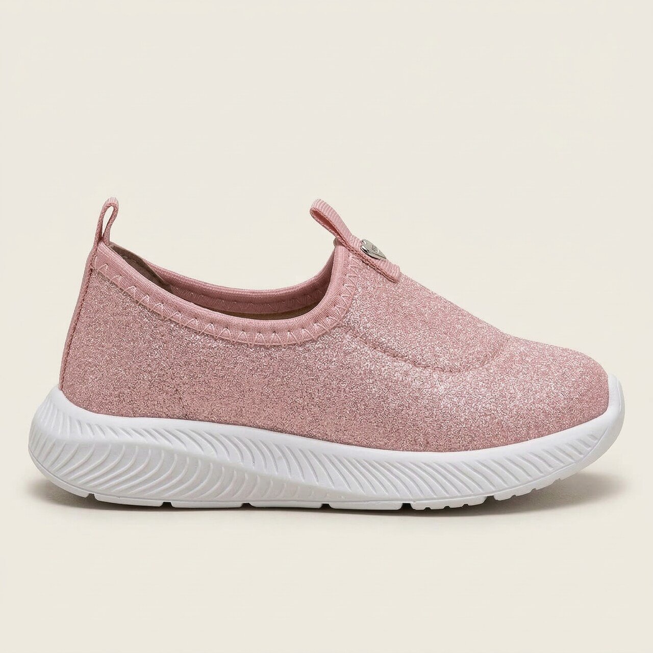Tênis Molekinha Bebê Slip On Infantil Glitter Rosa