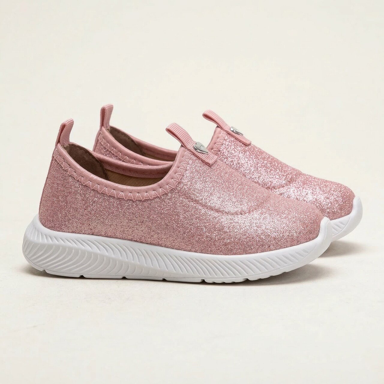 Tênis Molekinha Bebê Slip On Infantil Glitter Rosa Rosa 2