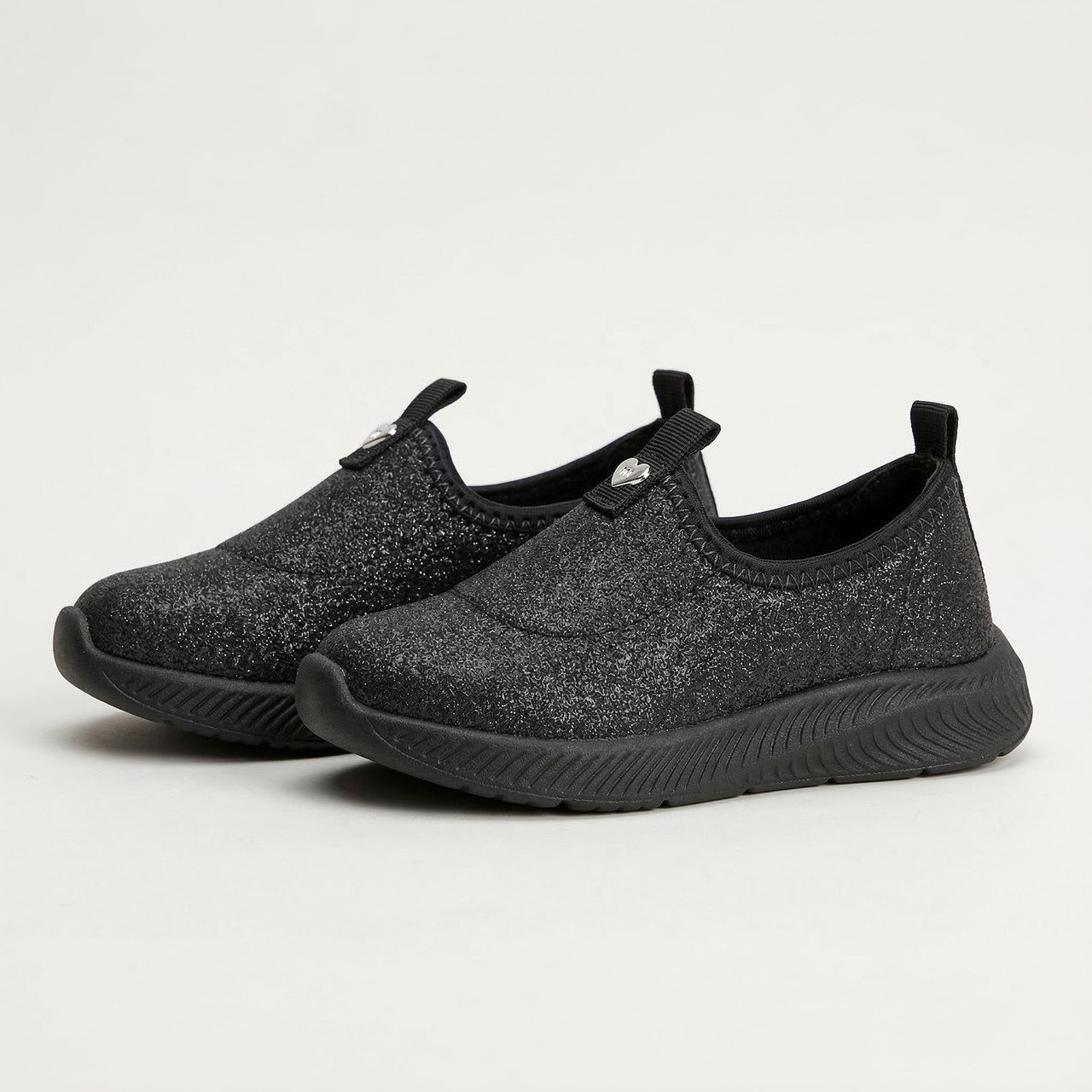 Tênis Molekinha Bebê Slip On Infantil Glitter Preto Preto 2
