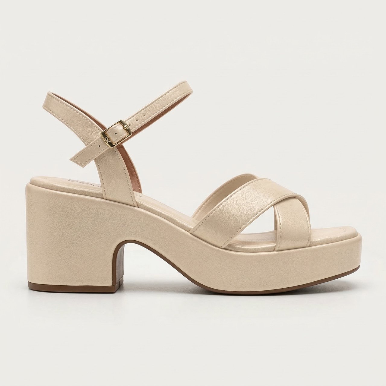 Sandália Plataforma Beira Rio Bege