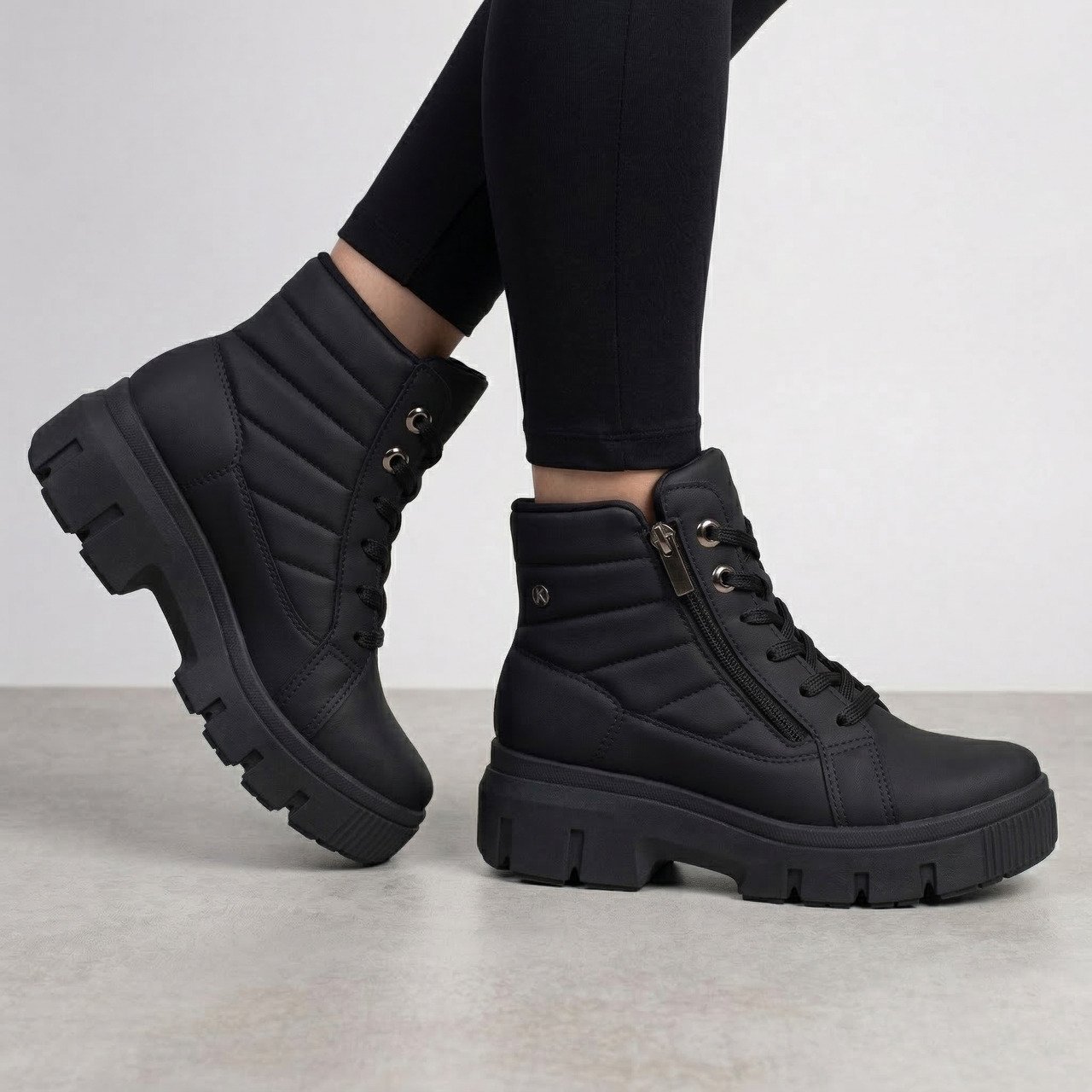 Coturno Kolosh Feminino Tratorado Preto Preto 2