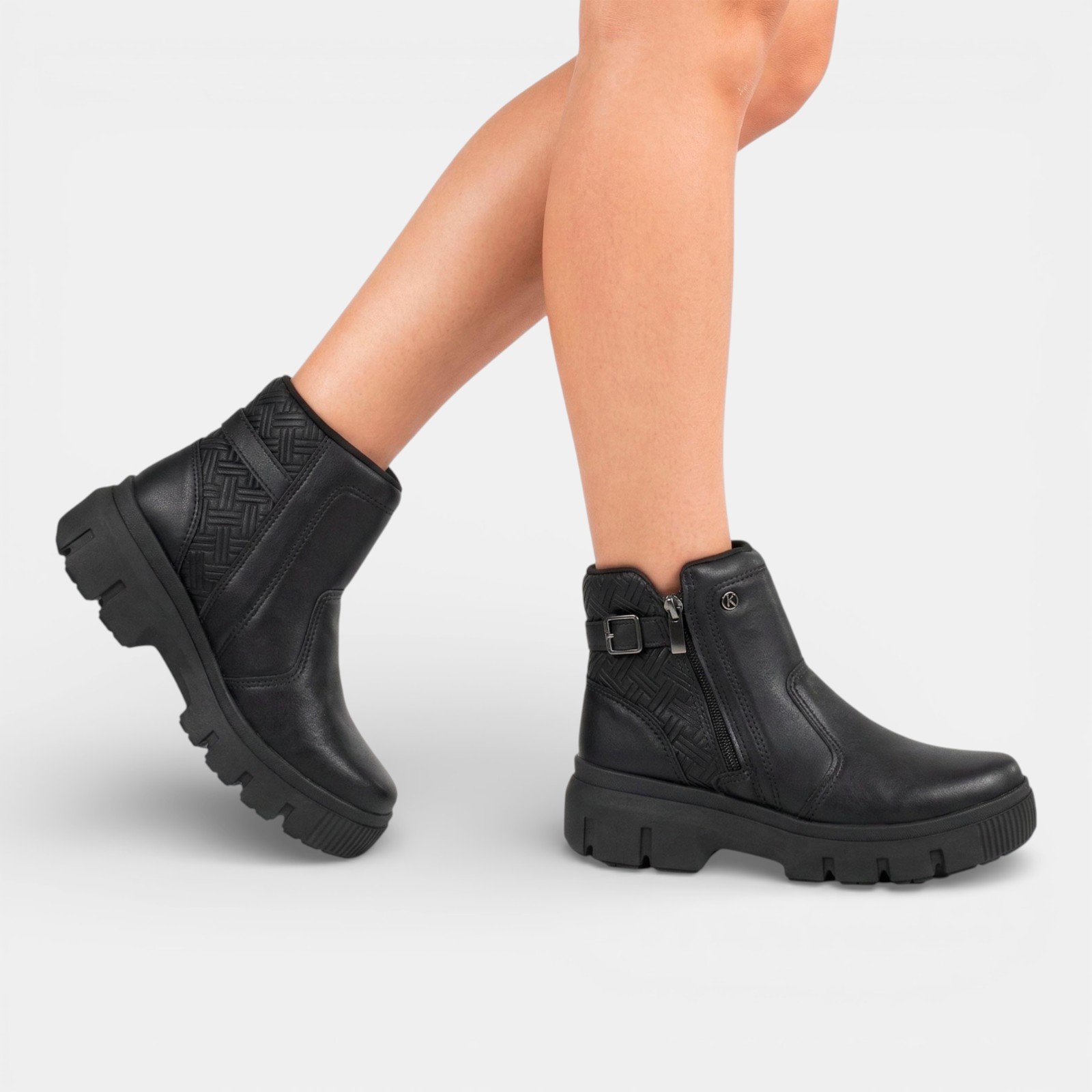Bota Kolosh Feminina Tratorada Preta Preto 3