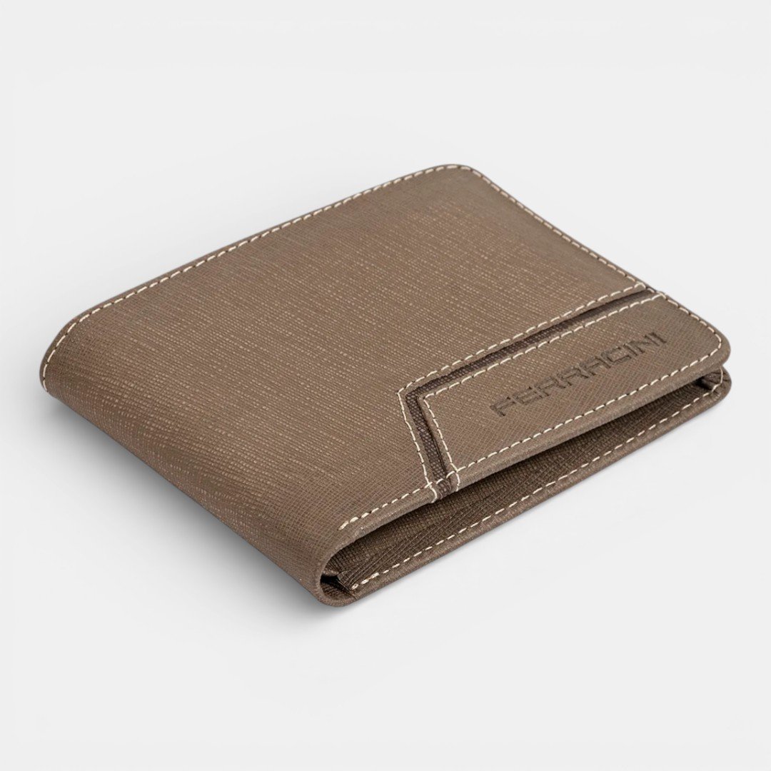 Carteira Ferracini Masculina Couro Areia