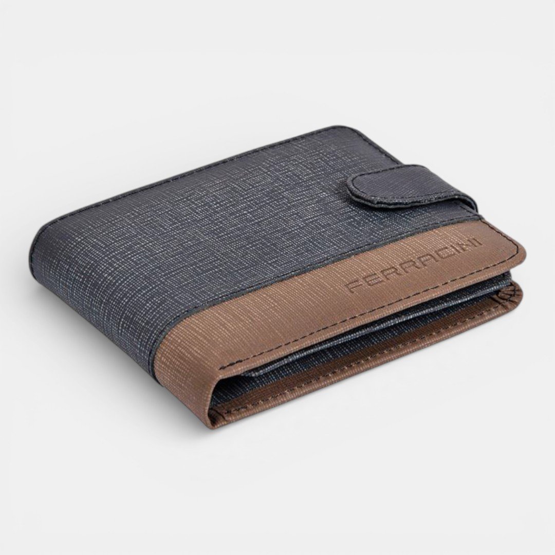 Carteira Ferracini Masculina Couro Azul