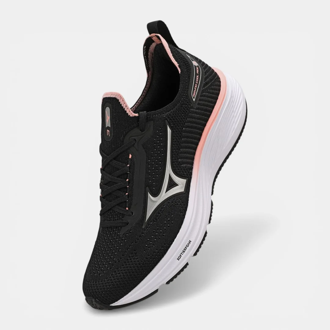 Tênis de Corrida Feminino Mizuno Cool Ride 3 Preto com Rosa Preto 2