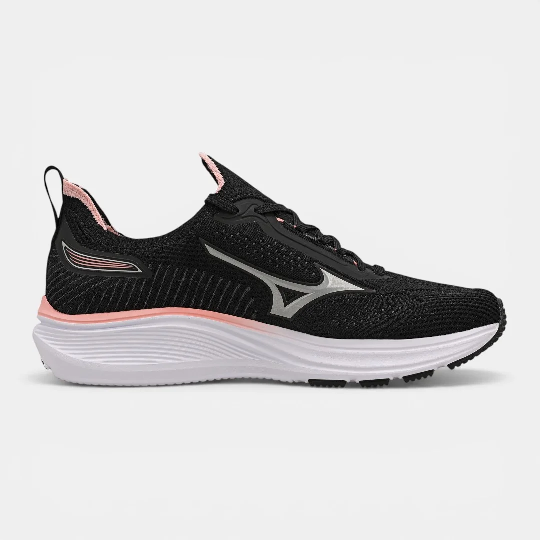Tênis de Corrida Feminino Mizuno Cool Ride 3 Preto com Rosa Preto 4
