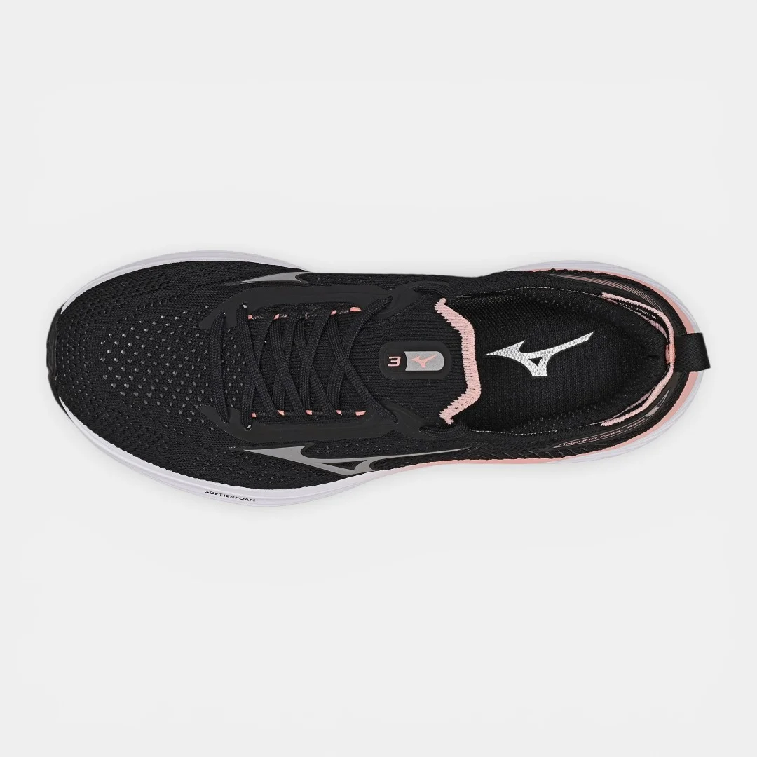 Tênis de Corrida Feminino Mizuno Cool Ride 3 Preto com Rosa Preto 5