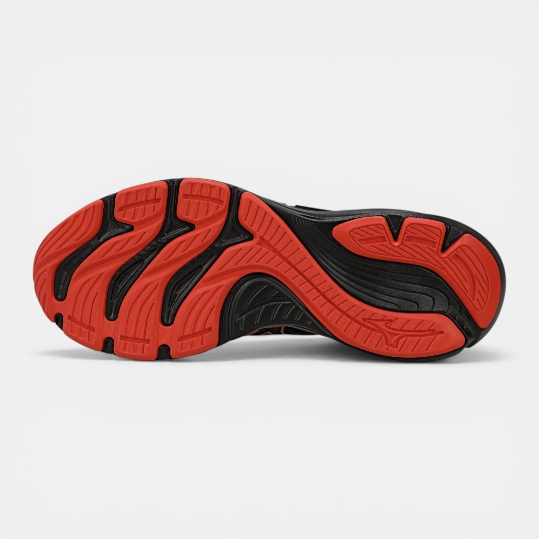 Tênis de Corrida Masculino Mizuno Jet 8 Preto com Vermelho Preto 3