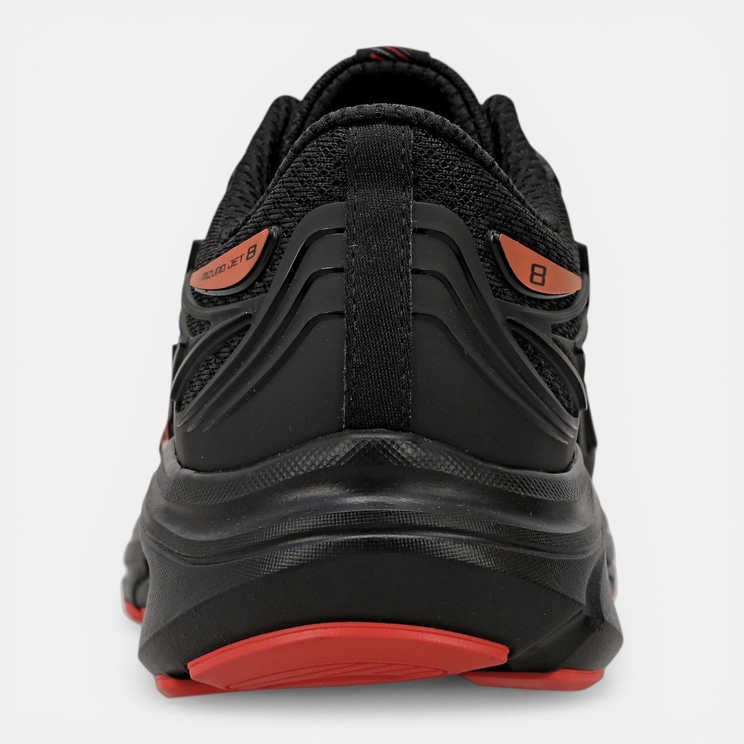 Tênis de Corrida Masculino Mizuno Jet 8 Preto com Vermelho Preto 6