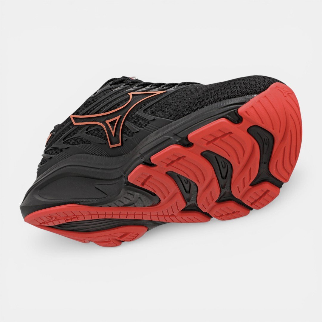 Tênis de Corrida Masculino Mizuno Jet 8 Preto com Vermelho Preto 7