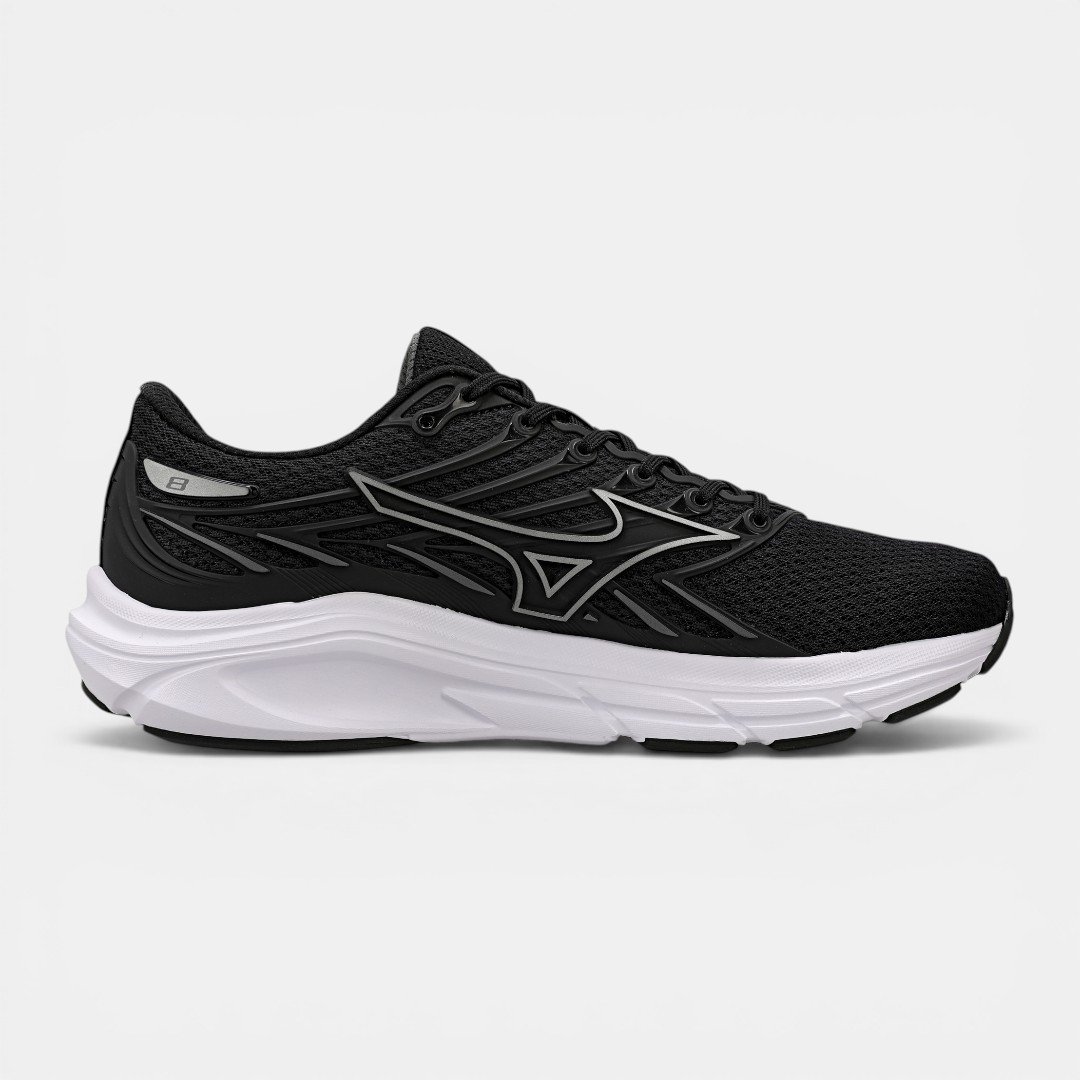Tênis de Corrida Masculino Mizuno Jet 8 Preto com Prata Preto 4