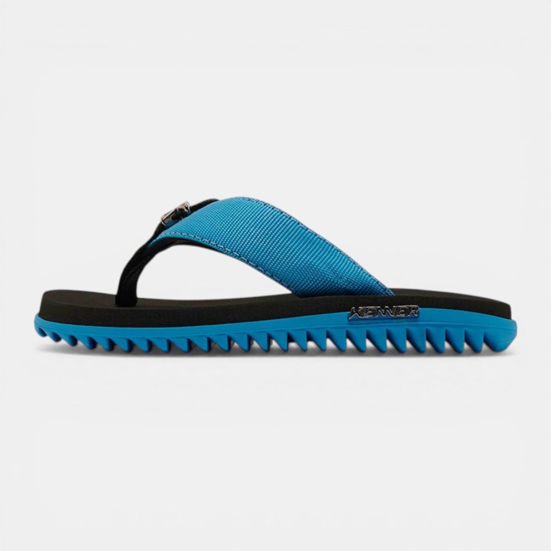 Chinelo Kenner Kivah Infantil Azul Turquesa/Preto