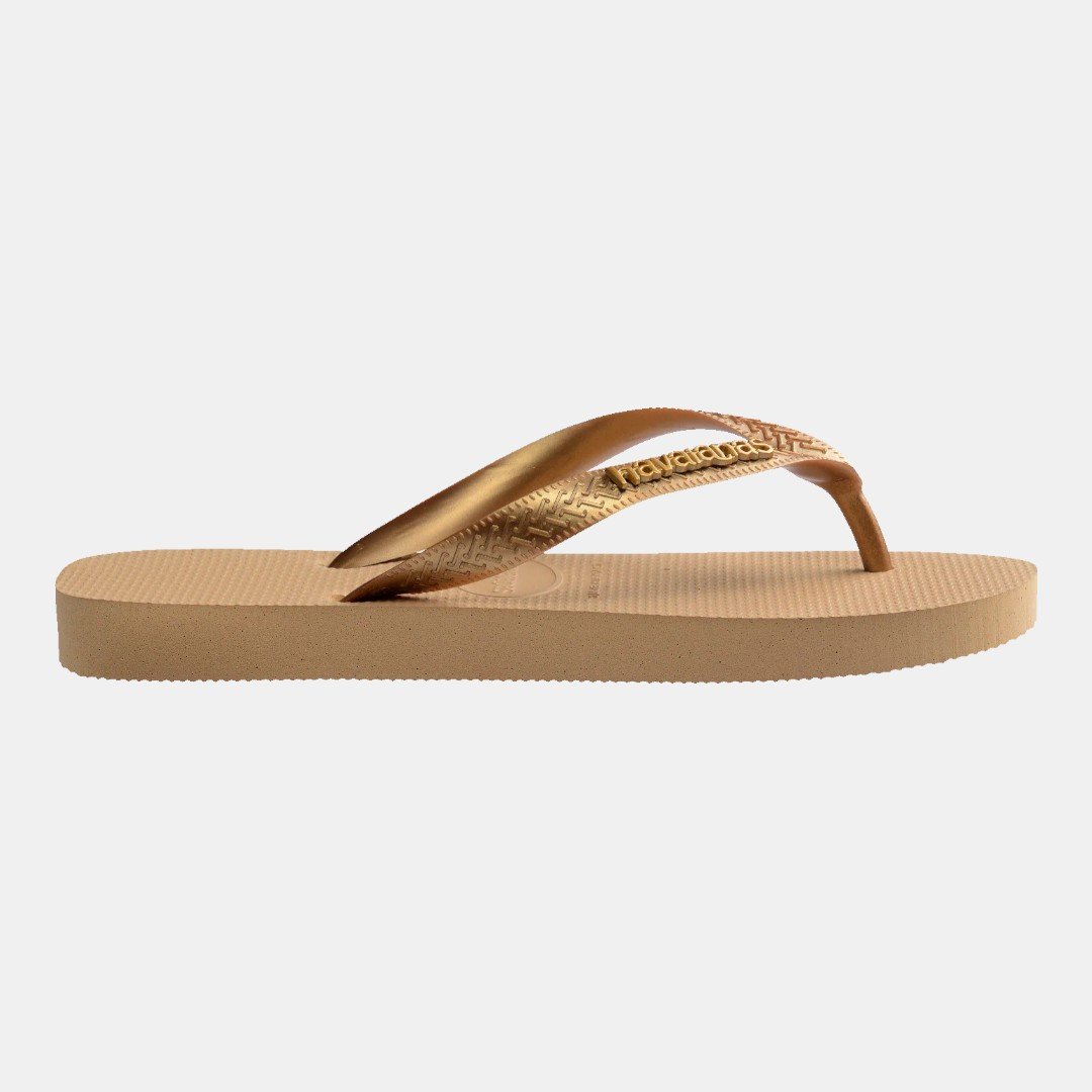 Chinelo Havaianas Top Logo Metálico Dourado Dourado 4