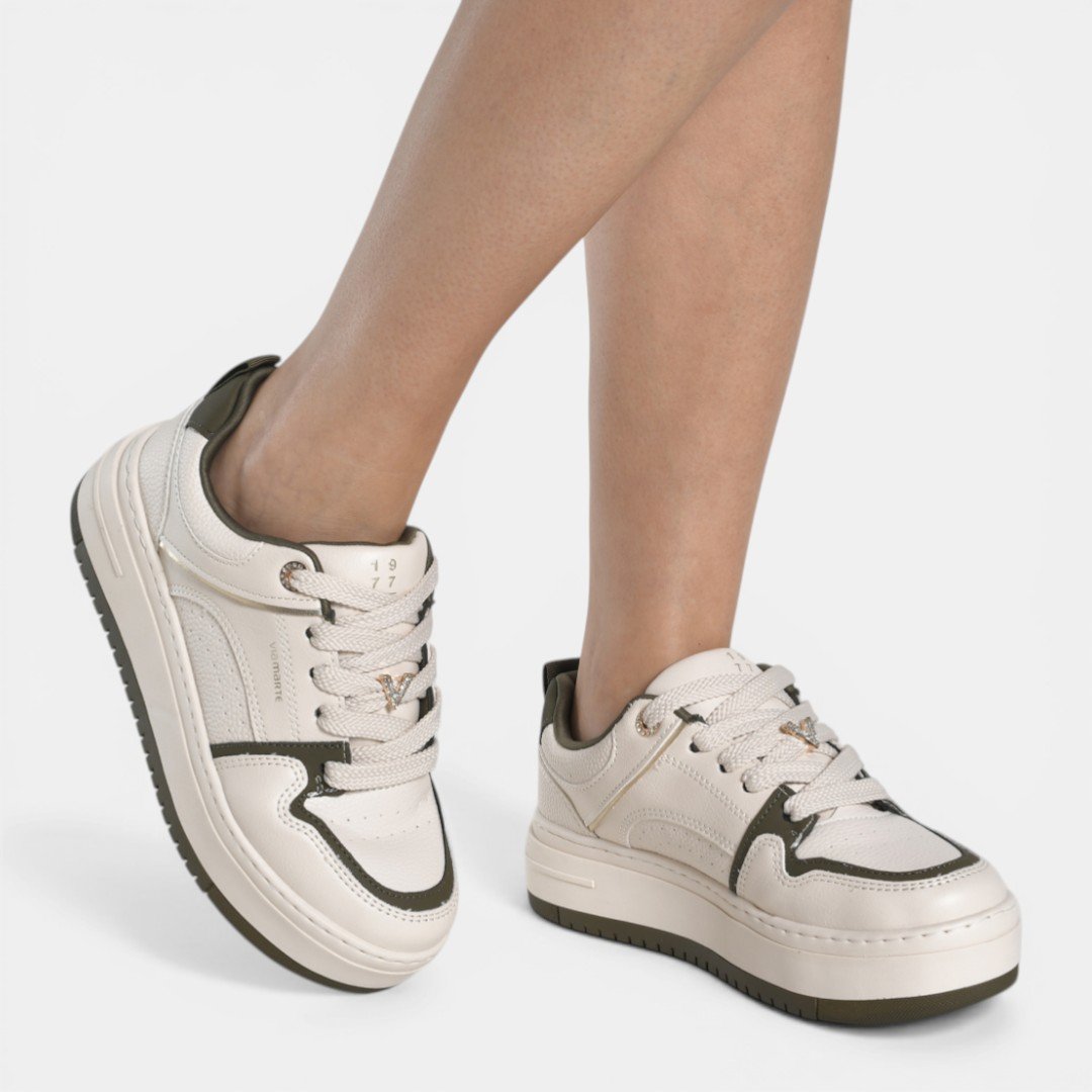 Tênis Via Marte Casual Feminino Plataforma Marfim Bege 3