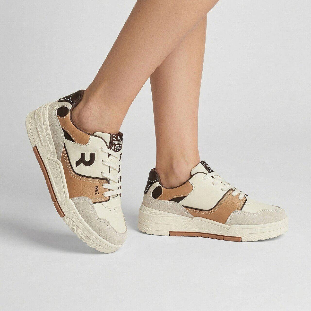 Tênis Ramarim Casual Feminino Bege com Marrom Bege 2