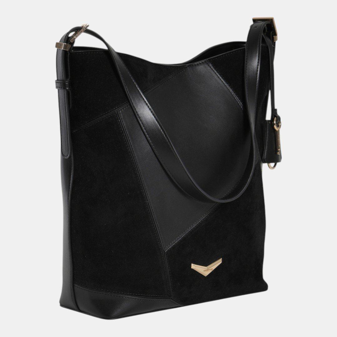 Bolsa Shoulder Via Marte Grande Preta Preto 3
