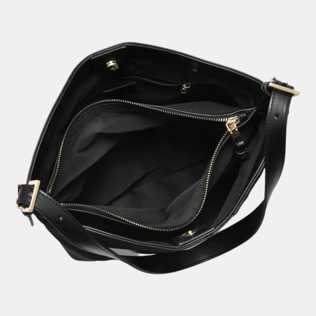 Bolsa Shoulder Via Marte Grande Preta Preto 7