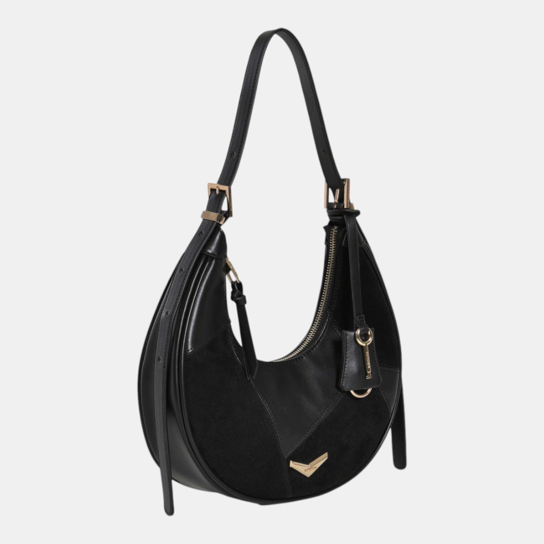 Bolsa Shoulder Via Marte Média Preta Preto 2