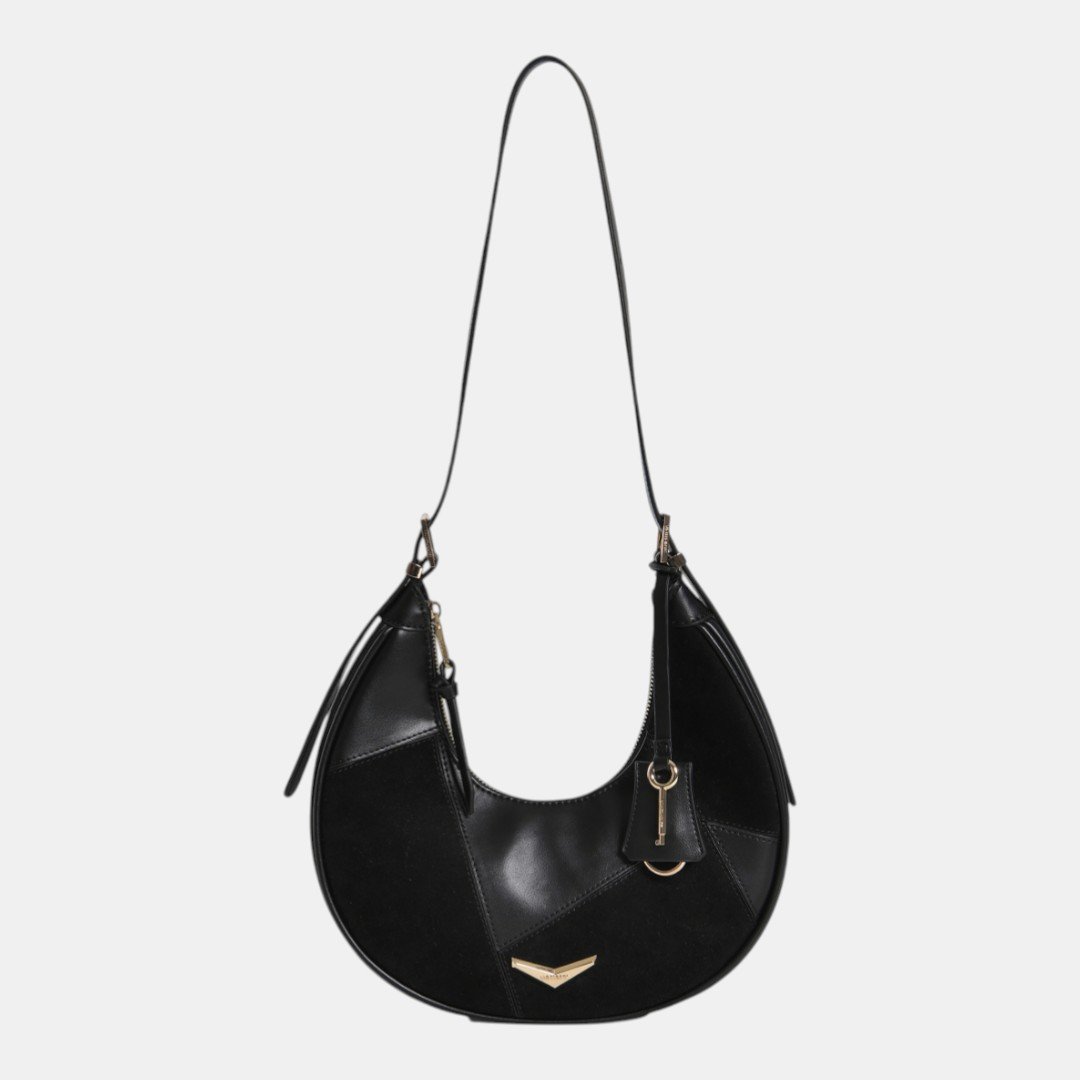Bolsa Shoulder Via Marte Média Preta Preto 3