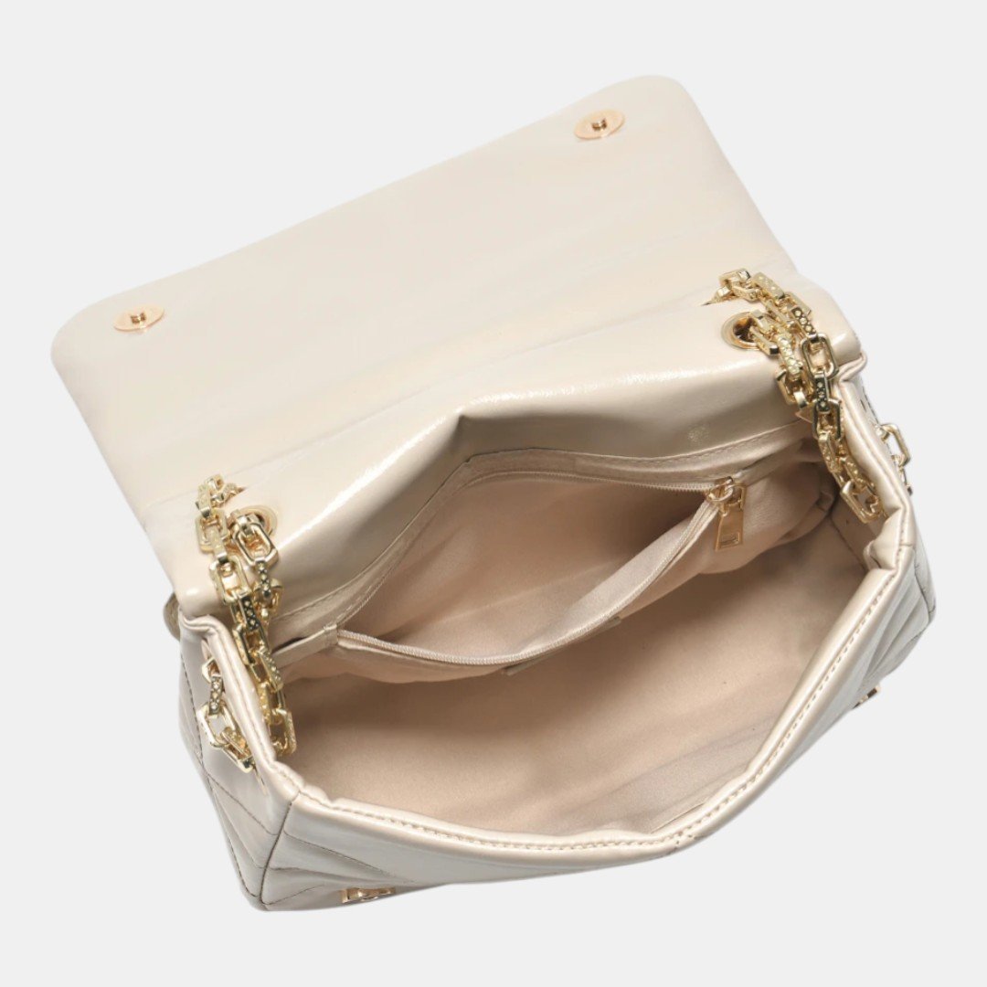 Bolsa Crossbody Via Marte Média Bege Branco 4