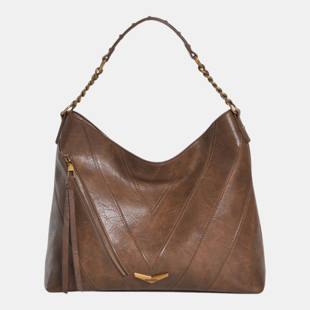 Bolsa Hobo Via Marte Grande Marrom