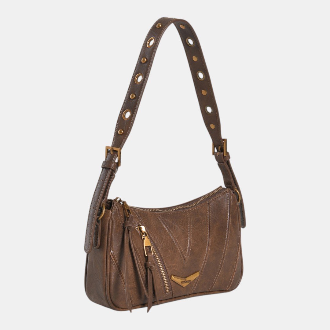 Bolsa Shoulder Via Marte Pequena Marrom Marrom 2