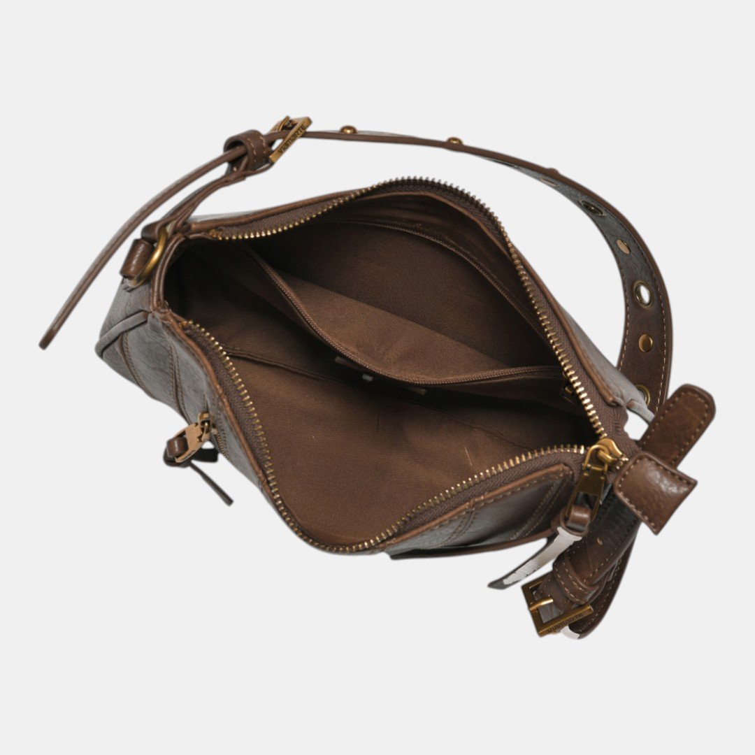 Bolsa Shoulder Via Marte Pequena Marrom Marrom 4