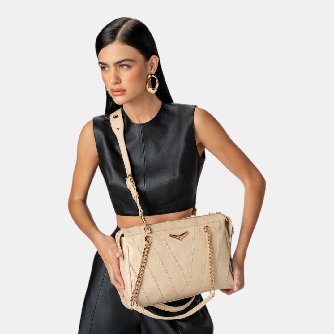 Bolsa Shoulder Via Marte Bege Bege 5