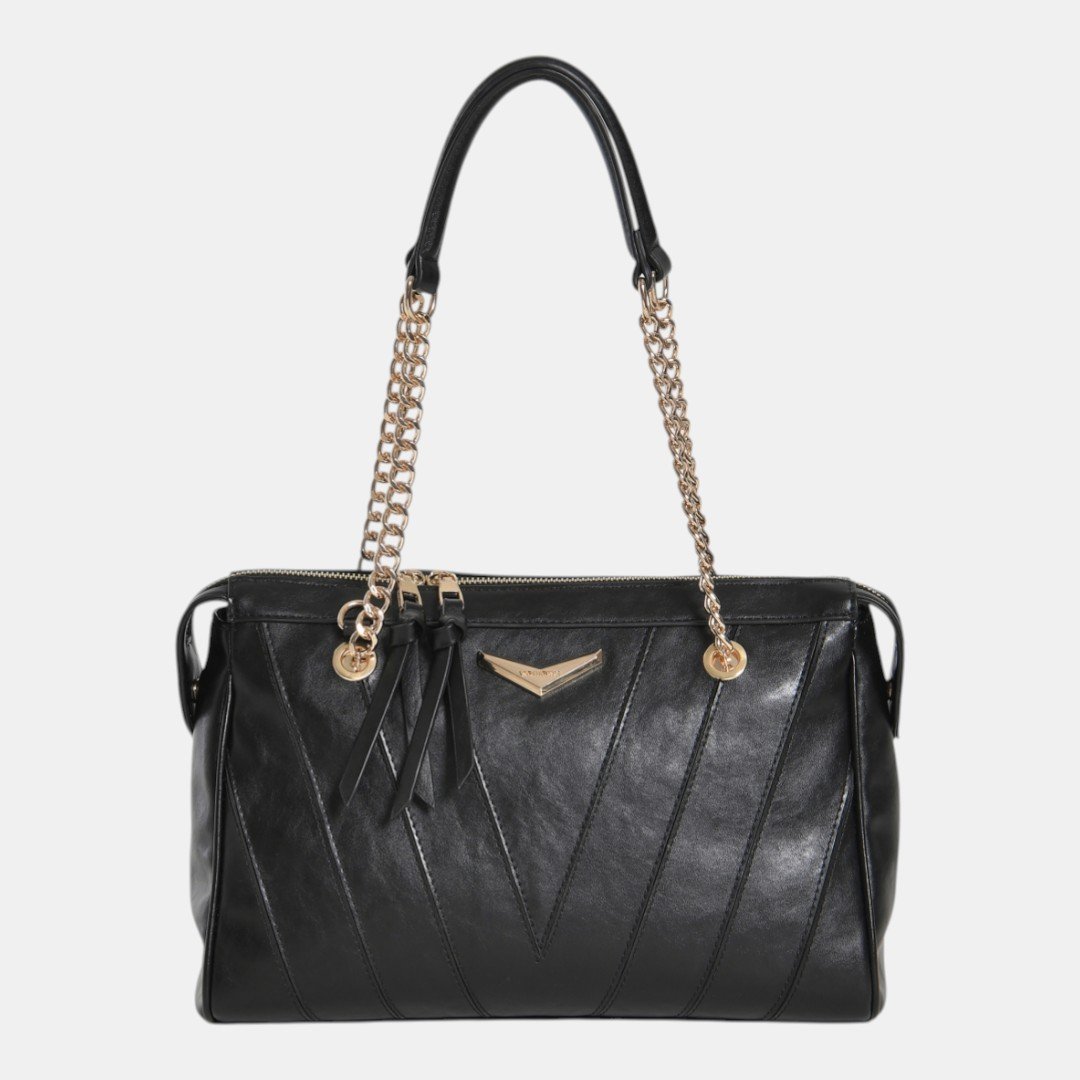 Bolsa Shoulder Via Marte Preta Preto 3