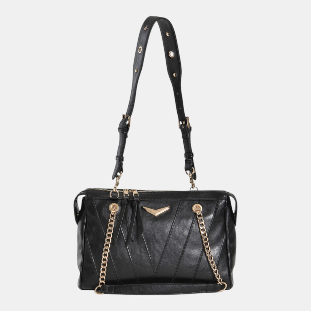 Bolsa Shoulder Via Marte Preta Preto 6