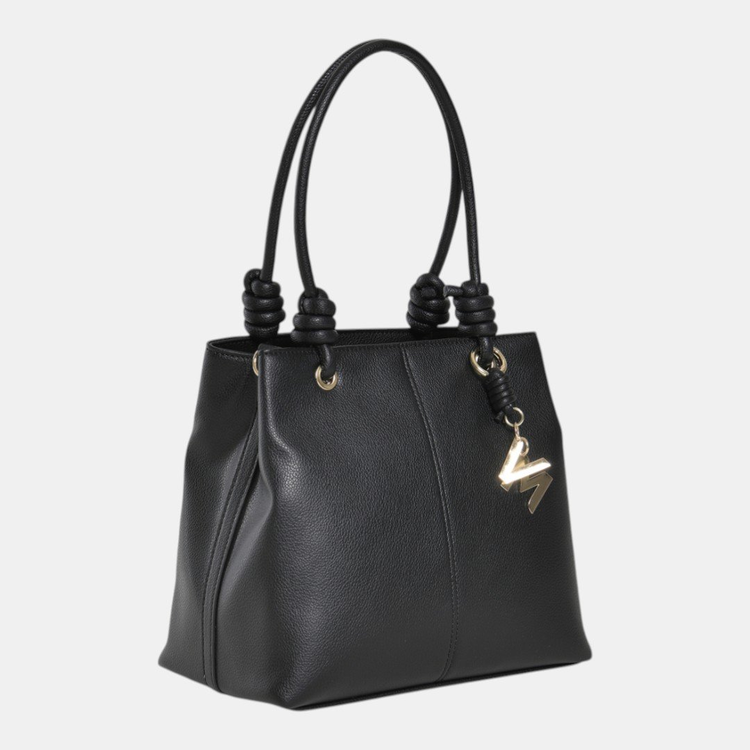 Bolsa Shoulder Via Marte Média Preta Preto 2