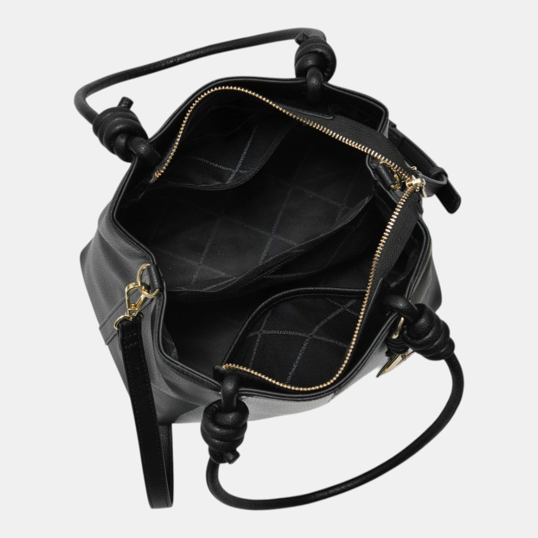 Bolsa Shoulder Via Marte Média Preta Preto 5