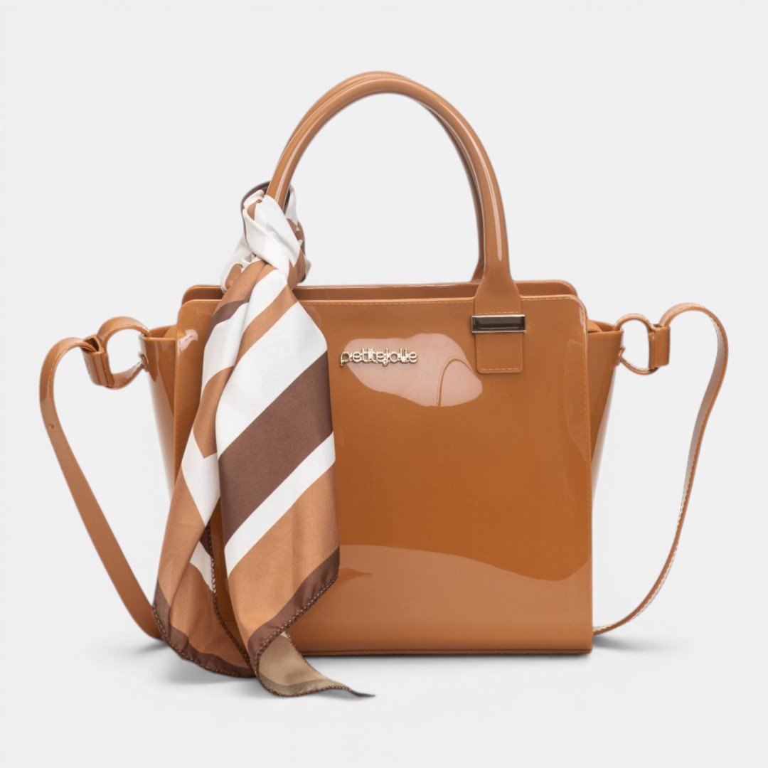 Bolsa Petite Jolie Love II Com Lenço Caramelo