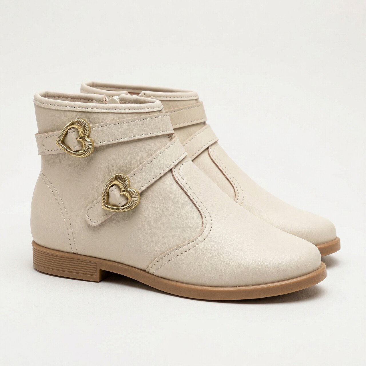 Bota Molekinha Feminina Infantil Off White Bege 3