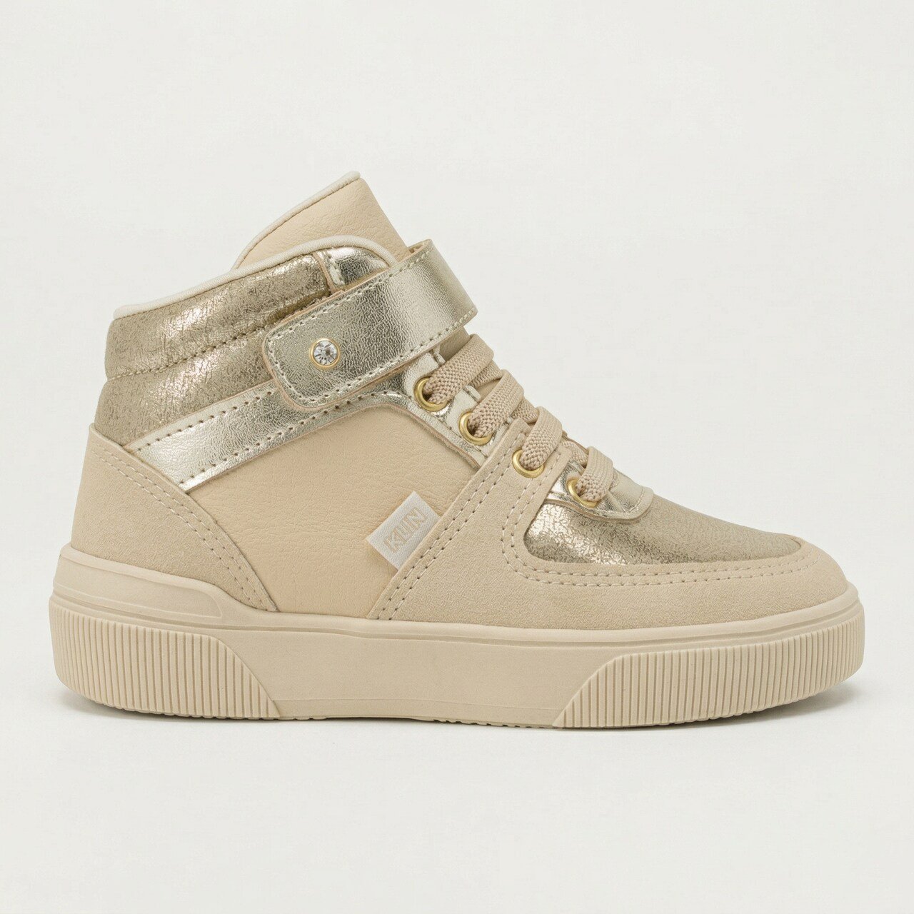 Tênis Klin Sky Cano Alto Infantil Metalizado Off White