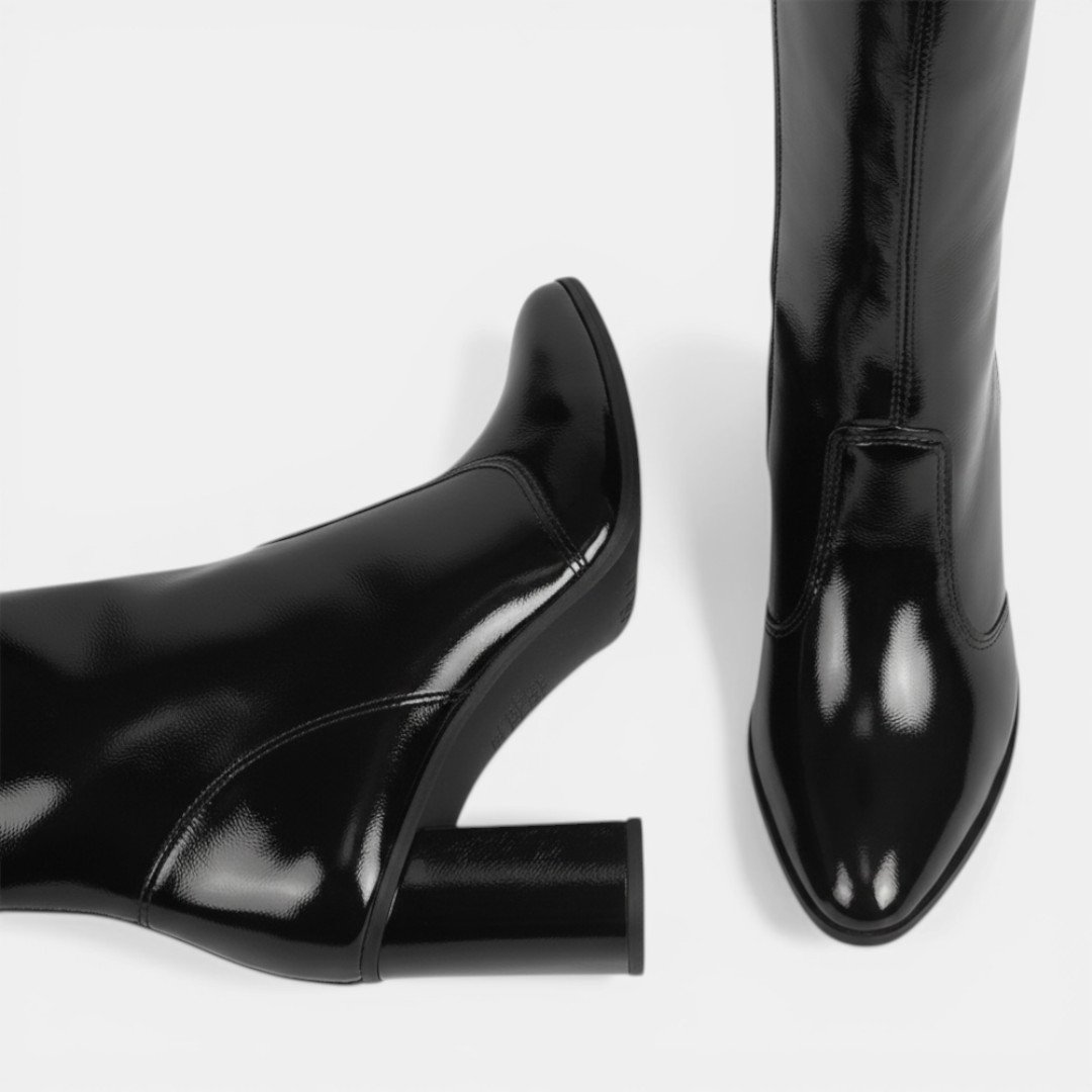 Bota Mississipi Cano Longo Salto Bloco Preta Preto 7