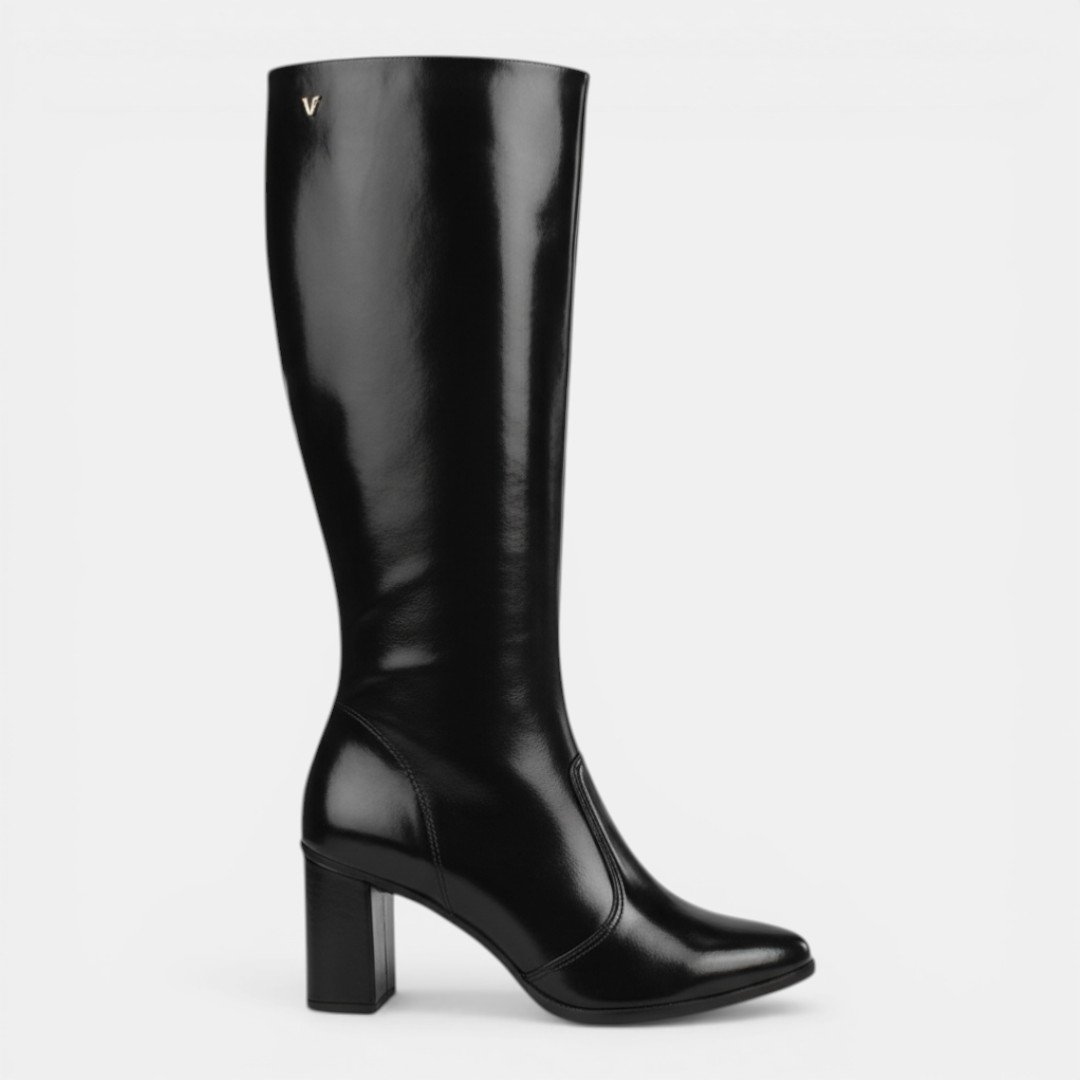 Bota Mississipi Cano Longo Salto Bloco Preta Preto 2