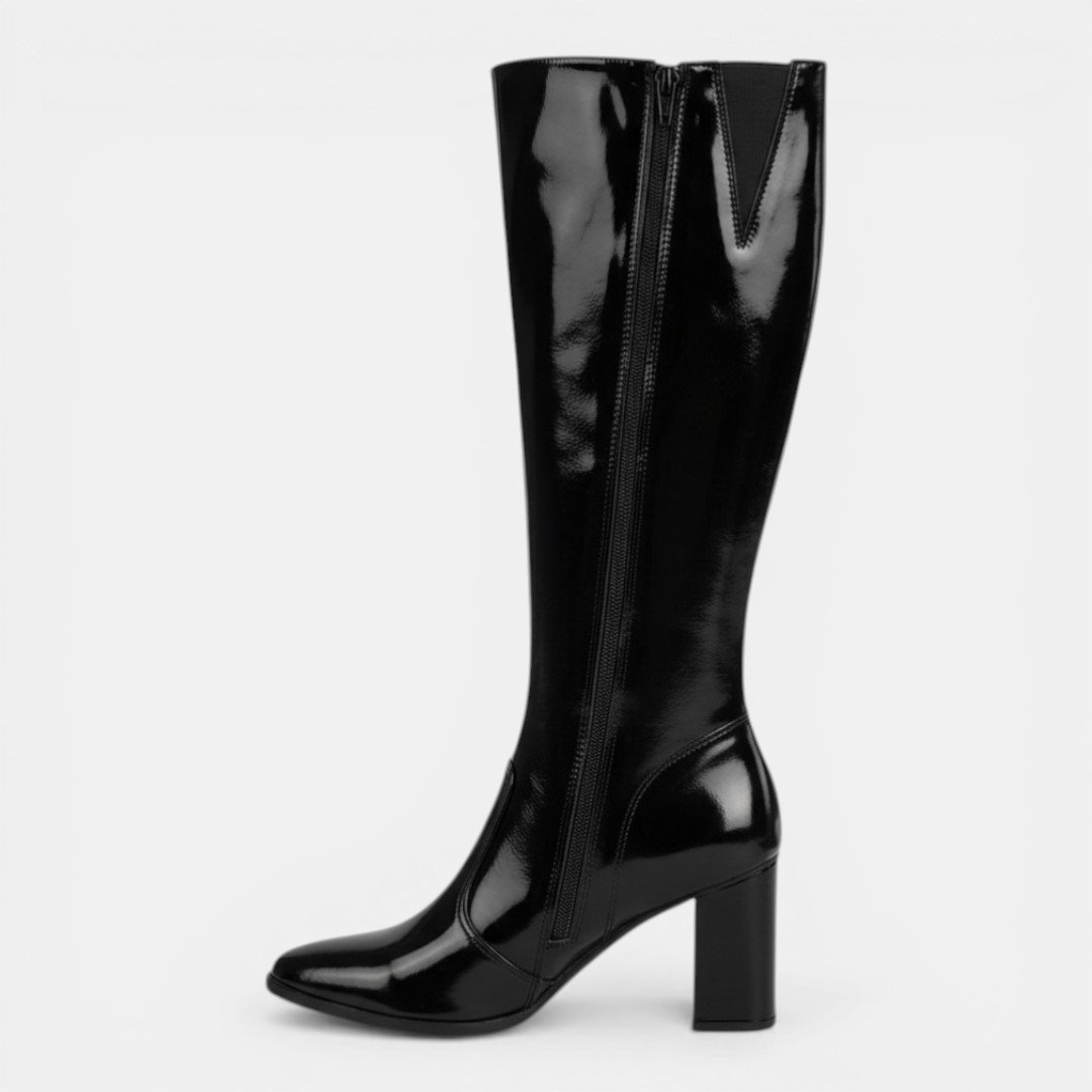 Bota Mississipi Cano Longo Salto Bloco Preta Preto 4