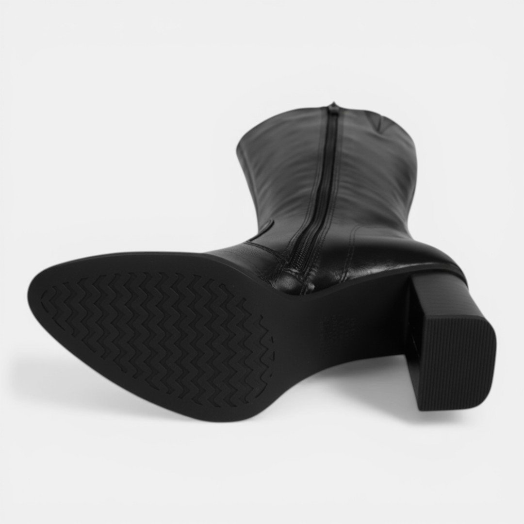 Bota Mississipi Cano Longo Salto Bloco Preta Preto 5
