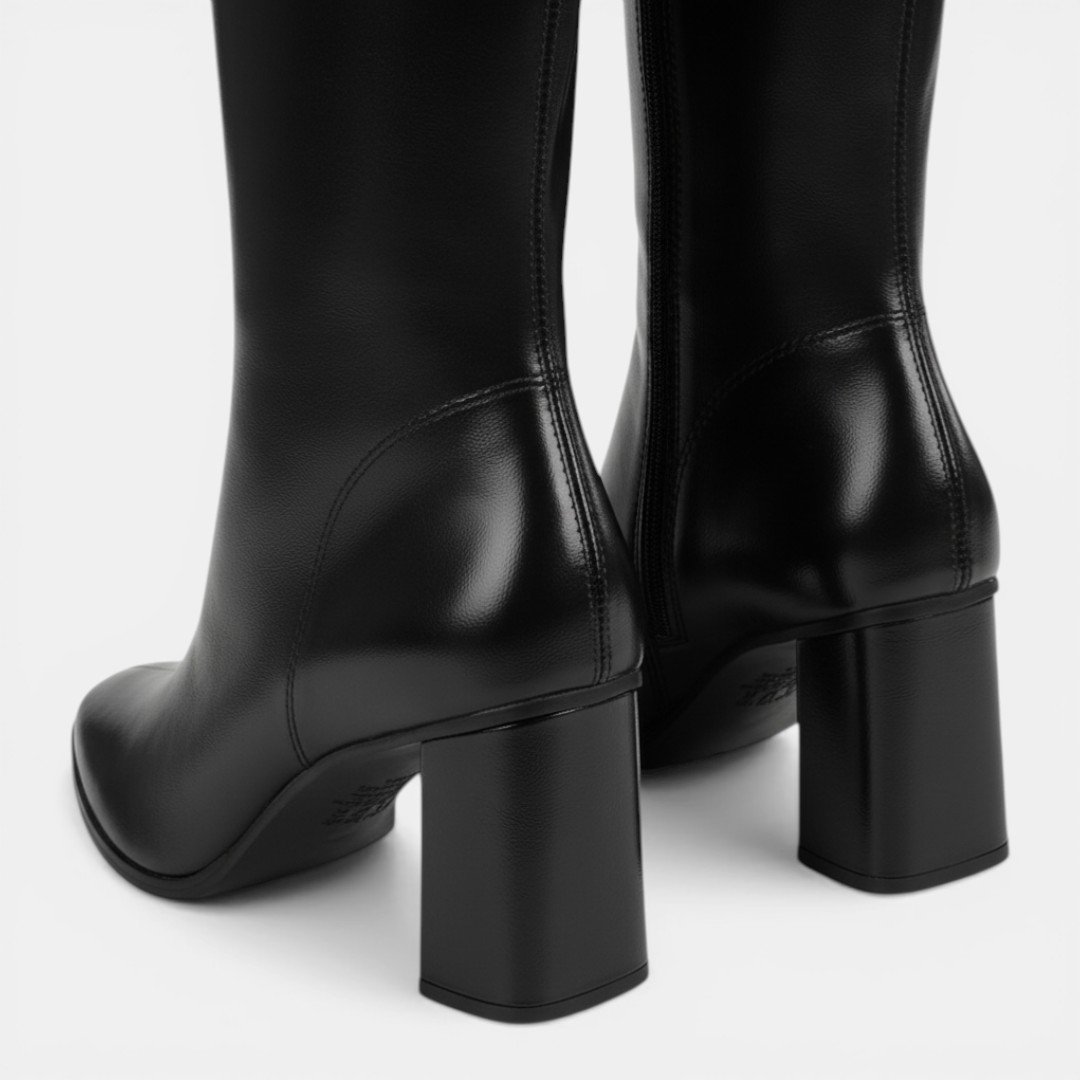 Bota Mississipi Cano Longo Salto Bloco Preta Preto 7