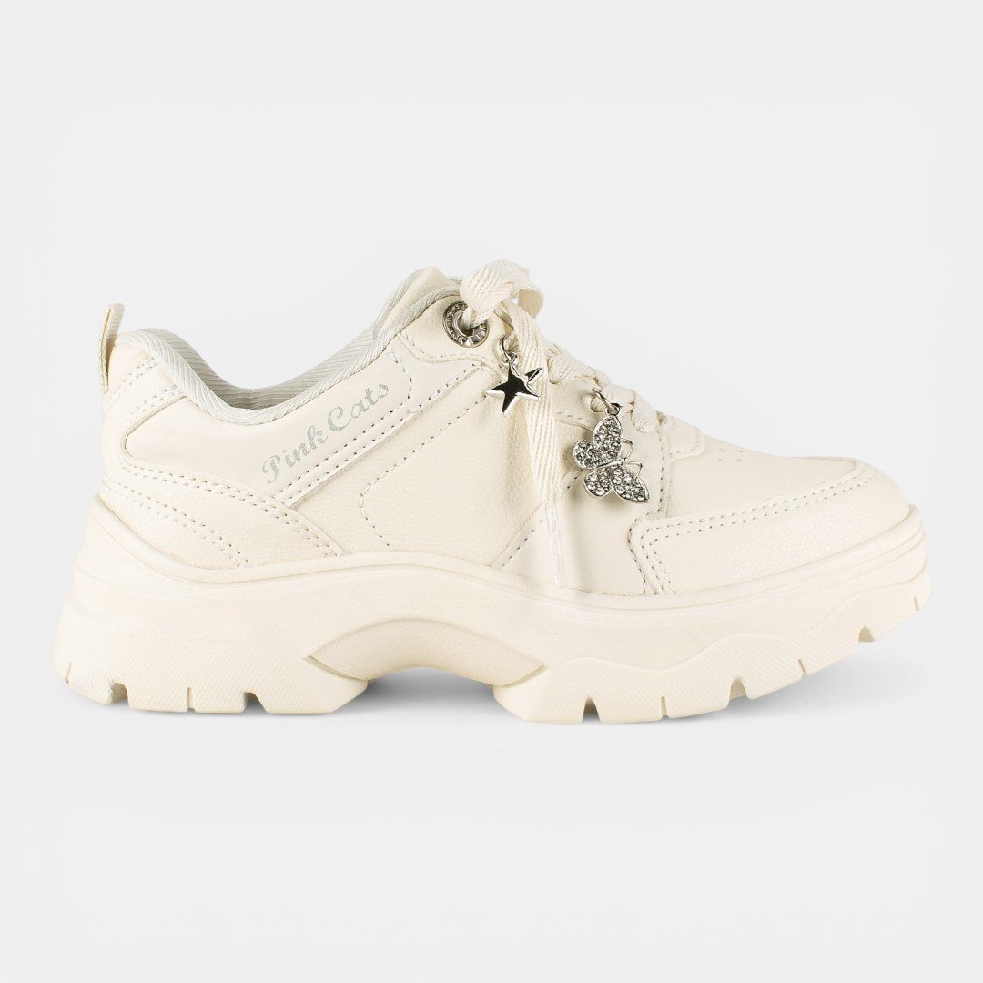 Tênis Pink Cats Infantil Off White