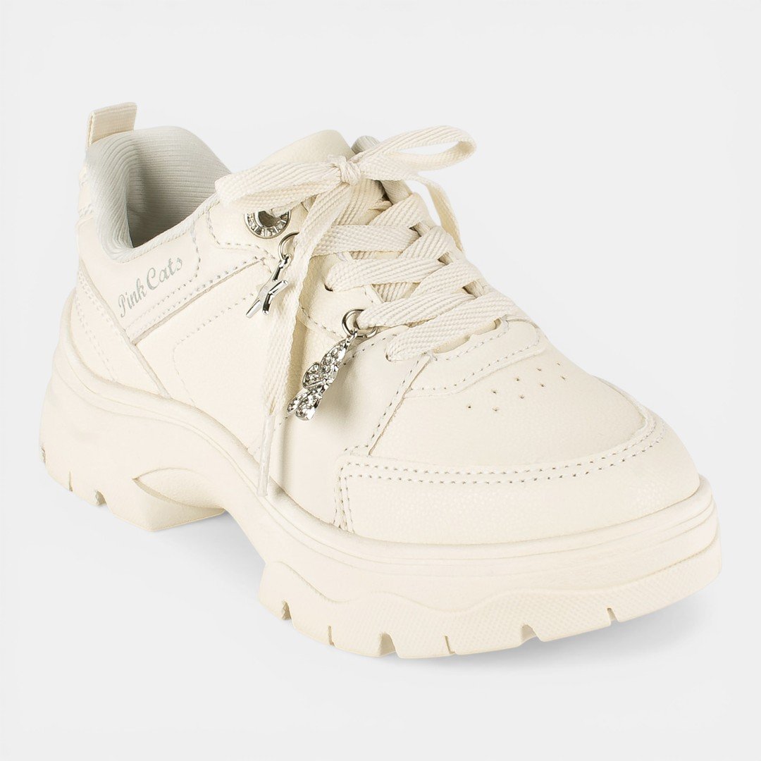 Tênis Pink Cats Infantil Off White Bege 2