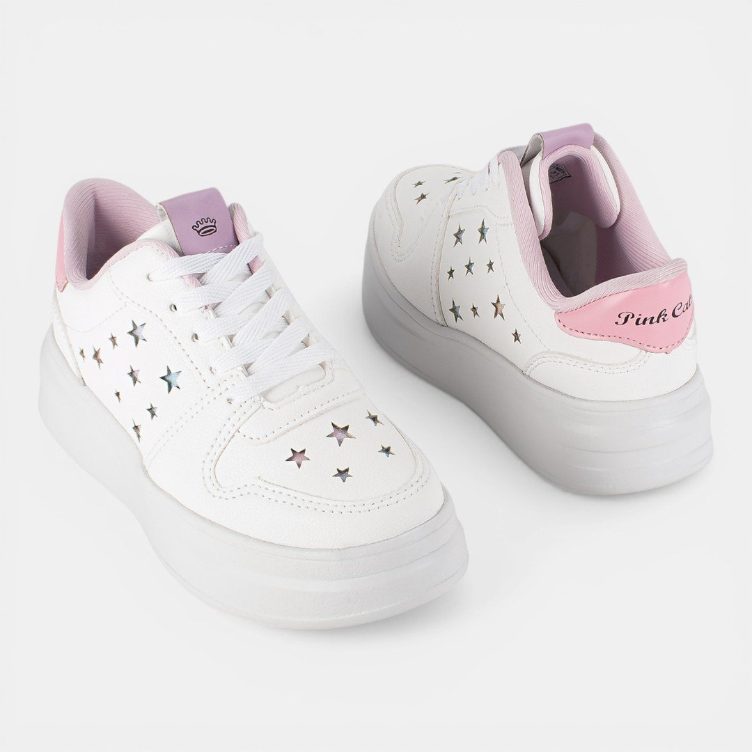 Tênis Pink Cats Infantil Branco Branco 6