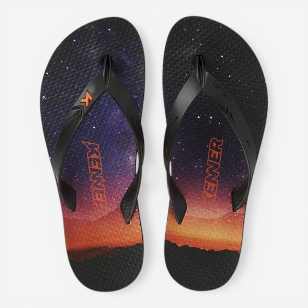 Chinelo Kenner Summer Galaxy Preto com Laranja