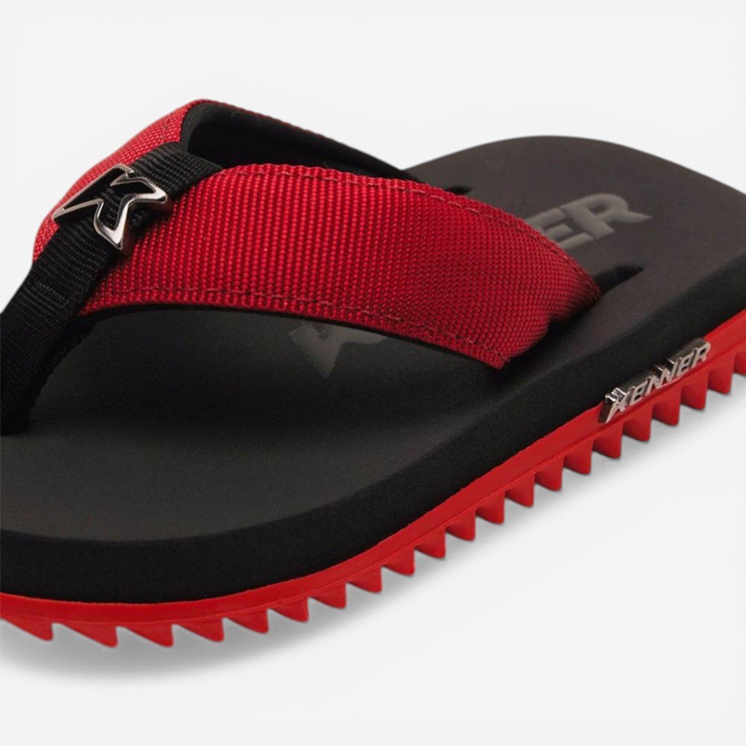 Chinelo Kenner Kivah Infantil Vermelho com Preto